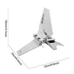 star wars moc imperial shuttle space ship bricks toy