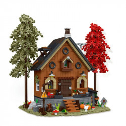 street city expert moc forest cabin house led bricks toys 031072