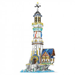 street expert moc medieval city lighthouse bricks toy