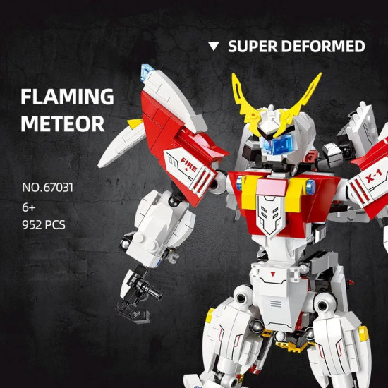 super deformed flaming meteor mecha robot warrior bricks toy super deformed flaming meteor mecha robot warrior bricks toy