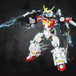 super deformed flaming meteor mecha robot warrior bricks toy