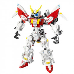 super deformed flaming meteor mecha robot warrior bricks toy