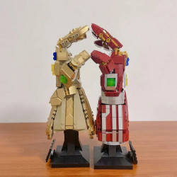 super hero moc 66018 marvel iron man nano gauntlet bricks toy