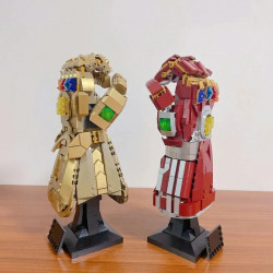 super hero moc 66018 marvel iron man nano gauntlet bricks toy