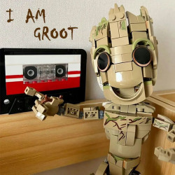 super heroes moc 2014 marvel movie i am groot bricks toy