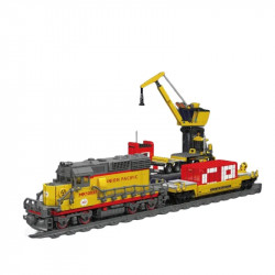 tech emd sd40-2 diesel locomotive rc train bricks toy