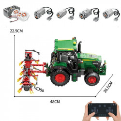 tech expert moc rc app motorized agricultural tractor bricks toy