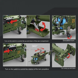 tech military armed ka27 attack helicopter bricks toy