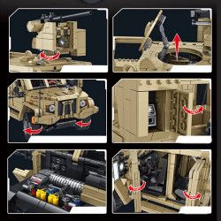 tech military moc jltv armored vehicle bricks toy