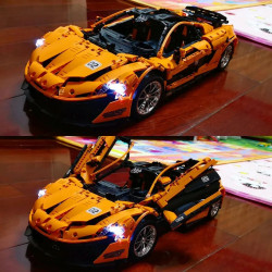 tech moc 13090 mclaren p1 hypercar racing car bricks toys