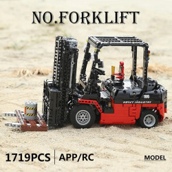 tech moc 13106 rc app city forklift loader truck bricks toy