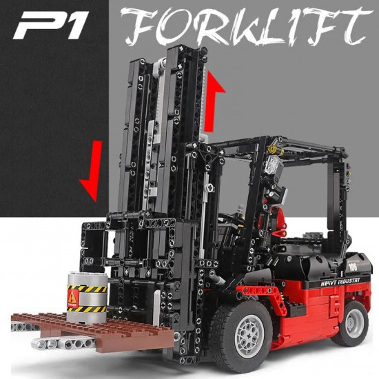 tech moc 13106 rc app city forklift loader truck bricks toy tech moc 13106 rc app city forklift loader truck bricks toy