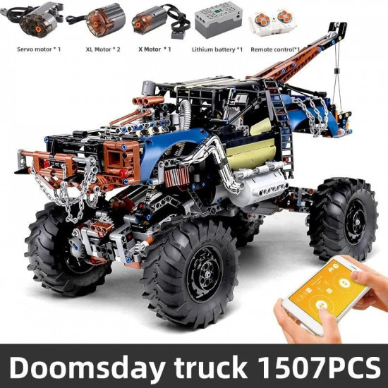 tech moc 18006 app rc rebel tow pickup truck bricks toy tech moc 18006 app rc rebel tow pickup truck bricks toy