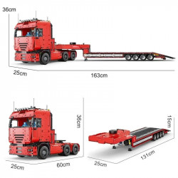 tech moc 19005t app rc low deck trailer truck bricks toys