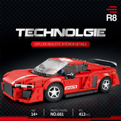 tech moc 681 audi r8 super racing car bricks toy
