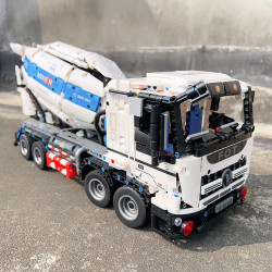 tech moc app mechanical rc mixer truck bricks toy