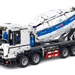 tech moc app mechanical rc mixer truck bricks toy