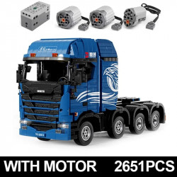 tech moc app motorized rc trailer s truck bricks toy