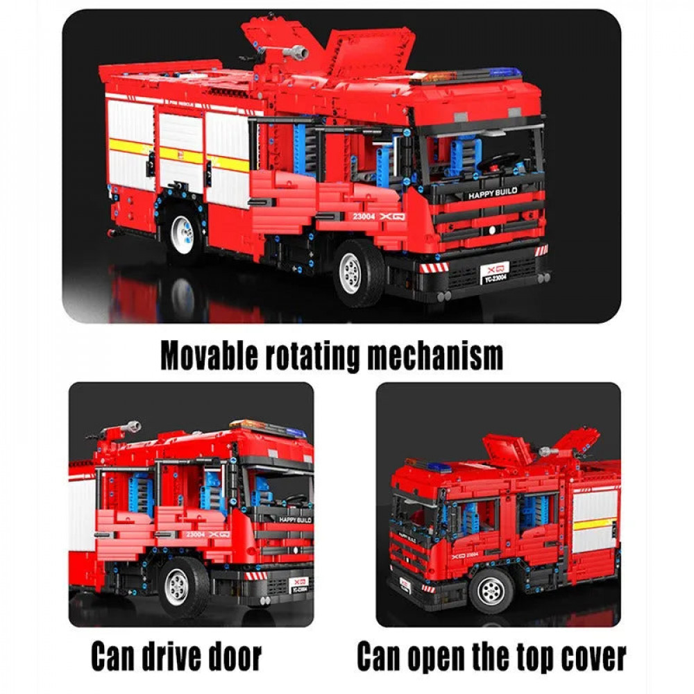 tech moc app motorized rc water jet fire truck bricks toy - tech-moc ...