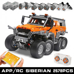 tech moc app motorized siberian off-road truck bricks toys