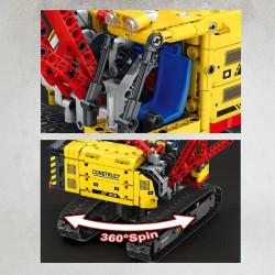 tech moc app rc motorized crawler crane bricks toy