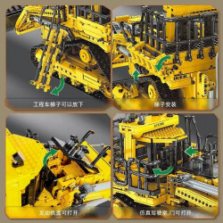 tech moc app rc pneumatic bulldozer bricks toy 17023