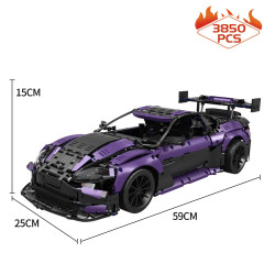 tech moc aston vantage gt3 concept sports car bricks toy