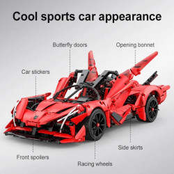 tech moc c63005 super ape racing hyper car bricks toy