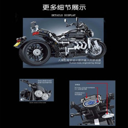 tech moc classic road motorcycle bricks toy 8107