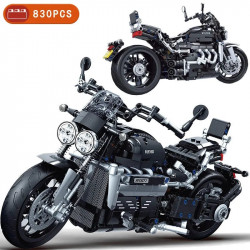 tech moc classic road motorcycle bricks toy 8107