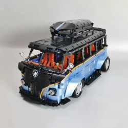 tech moc electroplated camper bus van bricks toy t5022a