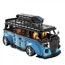 tech moc electroplated camper bus van bricks toy t5022a