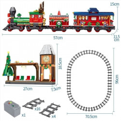 tech moc expert rc city christmas train bricks toy