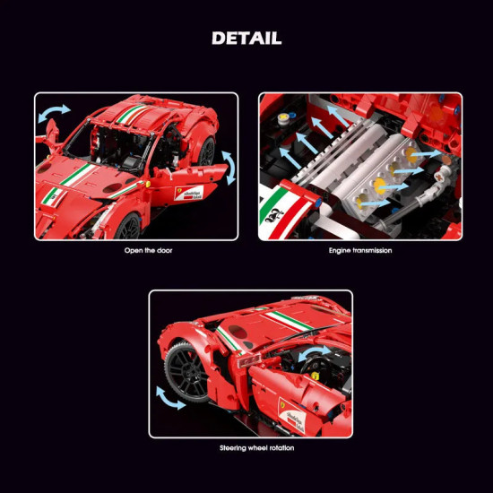 tech moc ferrari f12 berlinetta sports car bricks toy t5001 tech moc ferrari f12 berlinetta sports car bricks toy t5001