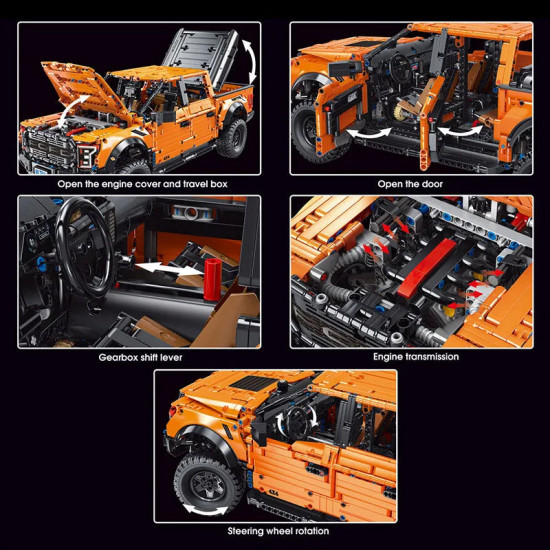 tech moc ford f-150 raptor pickup truck bricks toys t5014 tech moc ford f-150 raptor pickup truck bricks toys t5014