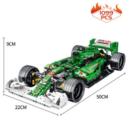 tech moc green alternate f1 racing car bricks toy