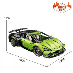 tech moc green concept sports car bricks toys t5028