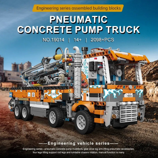 tech moc heavy pneumatic concrete pump truck bricks toys tech moc heavy pneumatic concrete pump truck bricks toys
