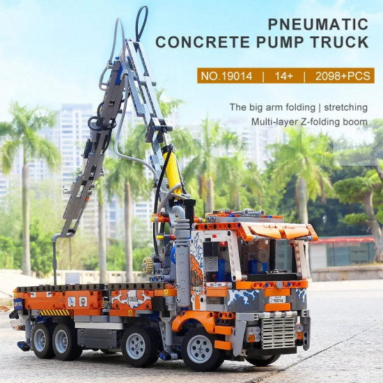 tech moc heavy pneumatic concrete pump truck bricks toys tech moc heavy pneumatic concrete pump truck bricks toys