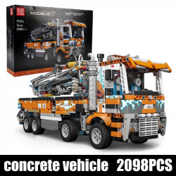 tech moc heavy pneumatic concrete pump truck bricks toys