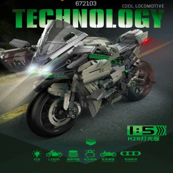 tech moc kawasaki h2r sport motorcycle bricks toys 672103