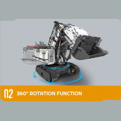 tech moc liebherr r9800 excavator bricks toy