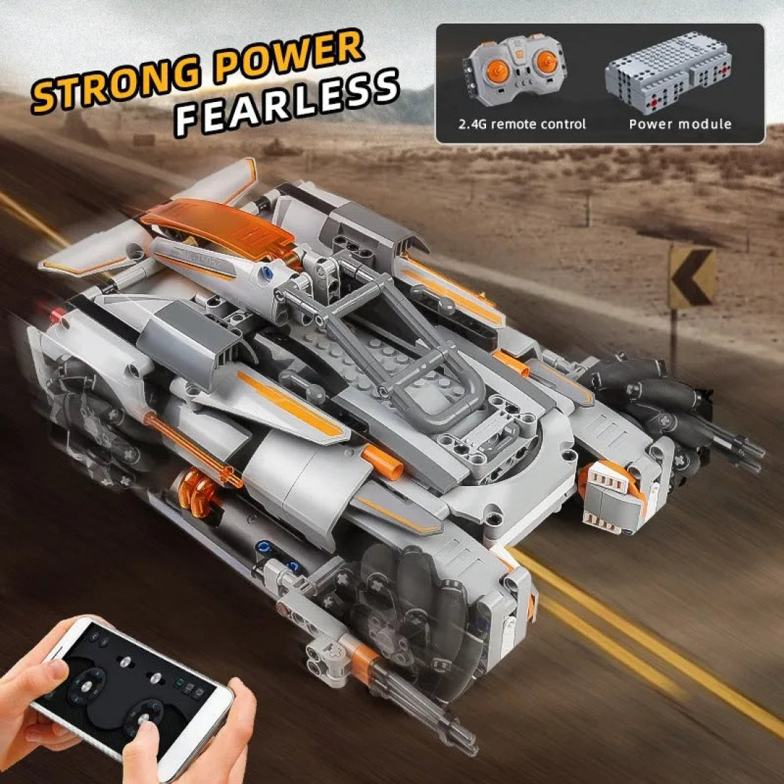 tech moc motorized rc desert storm car bricks toy - tech-moc-motorized ...