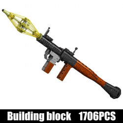 tech moc motorized rpg rocket grenade launcher bricks toy 14017
