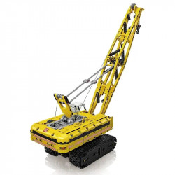 tech moc motorized yellow crawler crane bricks toy