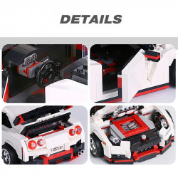 tech moc nissan gtr r35 racing car bricks toys 13104