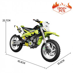 tech moc off road motorcycle city motocross bricks toy t4018