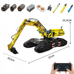 tech moc rc all terrain excavator crawler truck bricks toy