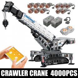 tech moc rc app liebherr crawler crane bricks toy 17002