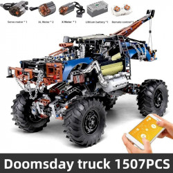 tech moc rc app rebel tow service truck bricks toys 18006
